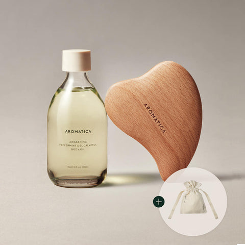 Aromatica Body Enhancer Set (Body Oil + Heart Gua Sha + Pouch)