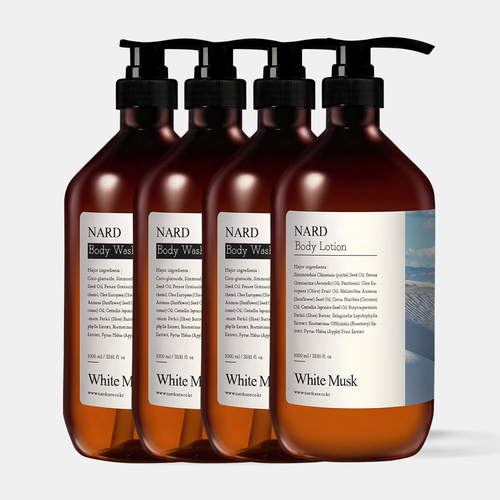 Nard Perfumed Body Wash 1L (3 Pack) + Nard Perfumed Body Lotion 1L (1 Pack)