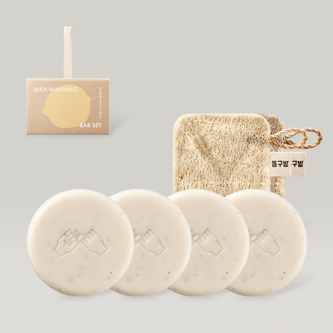 Donggubat Dishwashing Washing Bar Gift Set (150g x 4 + Natural Loofah x 2)