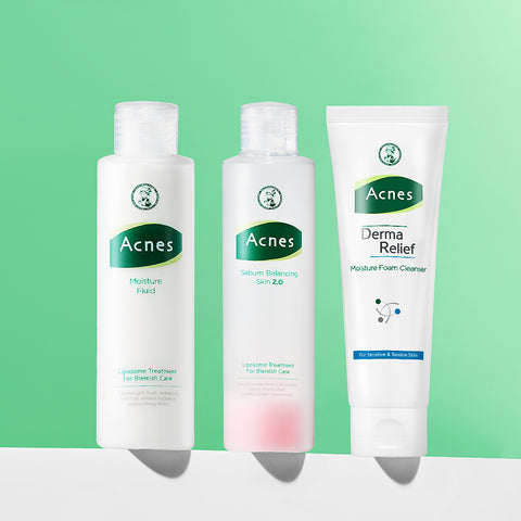 Acnes Sebum Balancing Skin 2.0 200ml + Fluid 150ml + Derma Moisture Foam 125/200ml (Set)