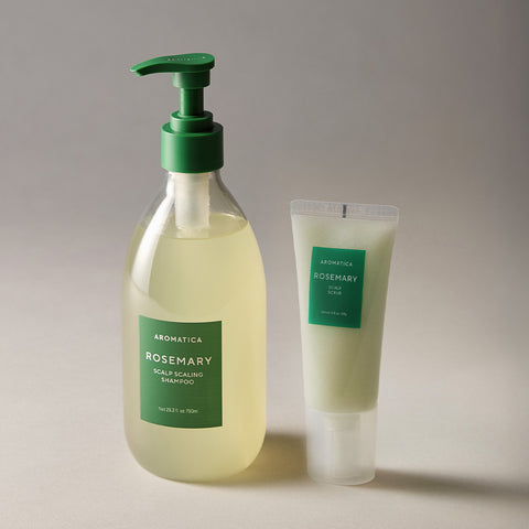 Aromatica Rosemary Scalp Scaling Shampoo 750ml + Scalp Scrub 165g (2-piece set)