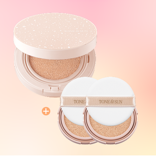 Tonefitsun Vegan Sun Cushion Main 12g + 2 Refills (12g each)