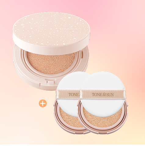 Tonefitsun Vegan Sun Cushion Main 12g + 2 Refills (12g each)