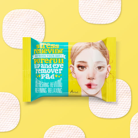 Ariul Stress Relieving Pureful Lip & Eye Remover Pads, 30 Pads x 10