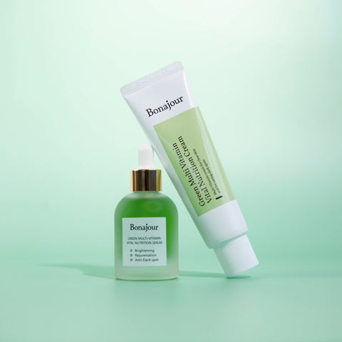 Bonajour Vegan Green Vitamin Serum + Cream Set (2-piece)