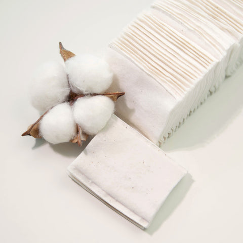 Bonajour Vegan 100% Cotton Unbleached Biodegradable 3-Ply Cotton Pads, 80 Sheets