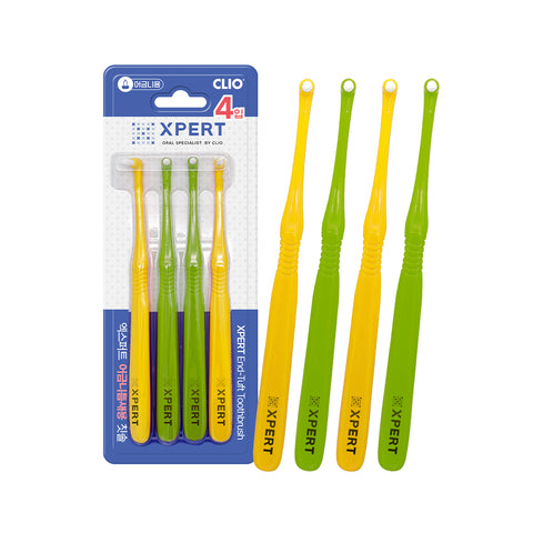 Clio Expert Molar Pointed Nylon Toothbrush - 4-count x 2 Sets (8 Brushes)
