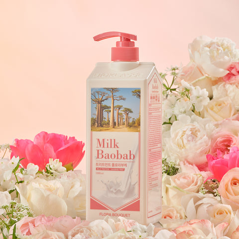 Milk Baobab Original Shampoo + Treatment + Body Wash (Flora Bouquet) - 1L x 3