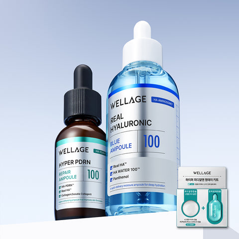 Wellage Real Hyaluronic Blue 100 Ampoule 100ml + Hyper PDRN Repair Ampoule 30ml