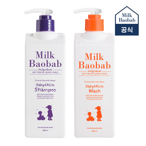 Milk Baobab Baby & Kids Shampoo 500ml + Kids Wash 500ml