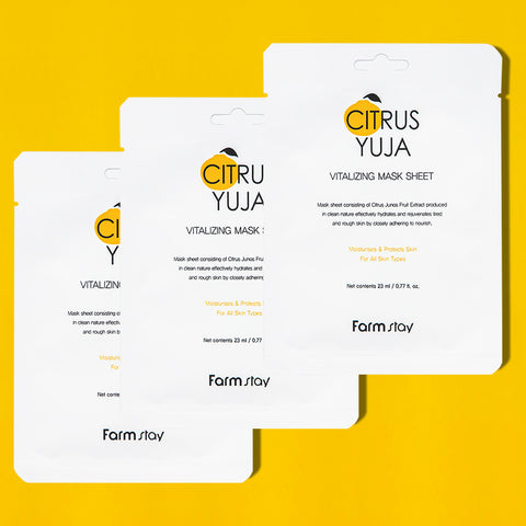 Farmstay Citrus Yuzu Vitalizing Mask Sheet 23ml (10 sheets, 3 pack)