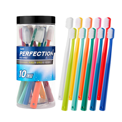 Clio Perfection Dual Micro Bristle Vivid Cylindrical Compact Head Toothbrush - 10pcs x 3 Set