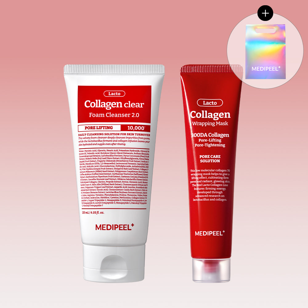 Medipeel Red Lacto Collagen Foam Cleanser 2.0 120ml + Collagen Wrapping Mask 70ml 2-Piece Set