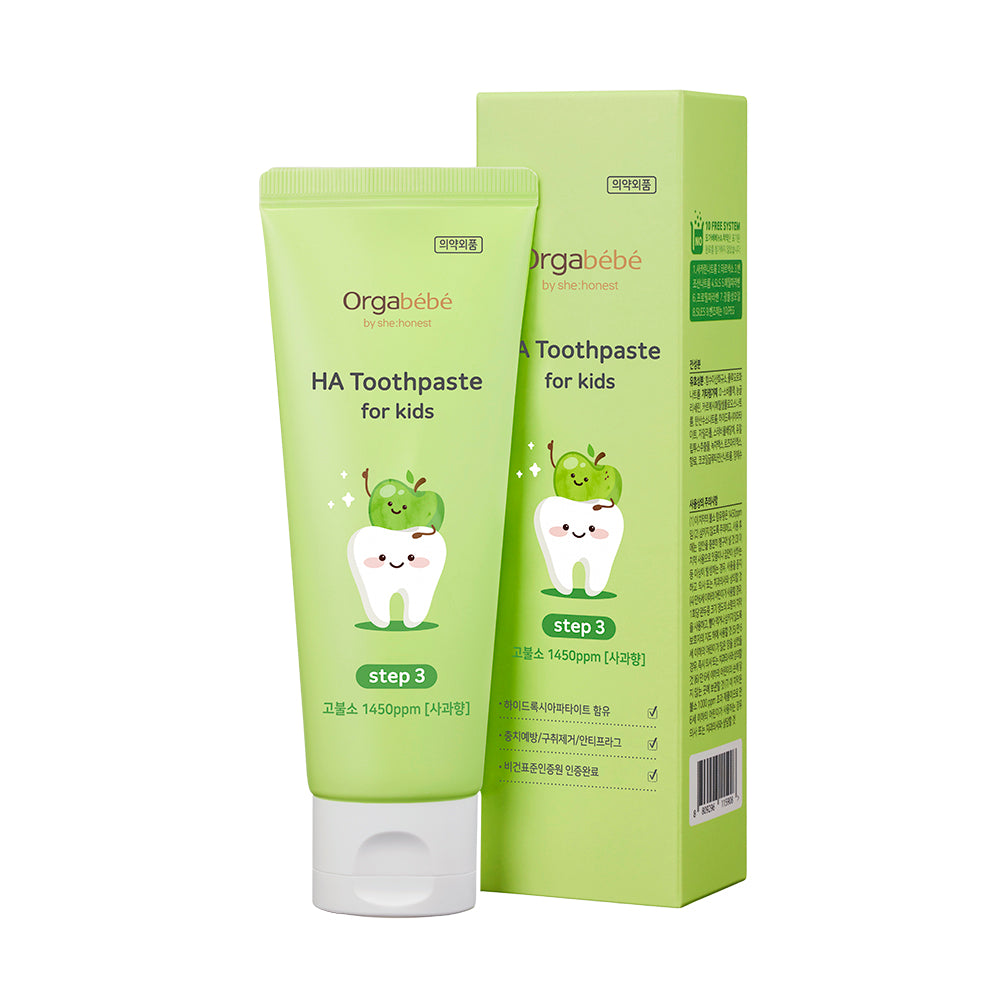 Orgabebe HA Two-Stage Toothpaste Low-Fluoride 500ppm Banana Flavor (2 ...