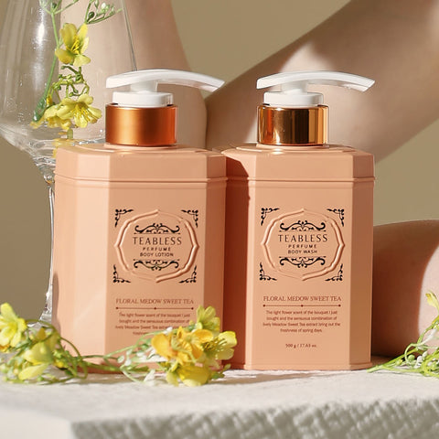 Teabless Floral Meadow Sweet Tea Perfume Body Lotion 480g + Wash 500g Set