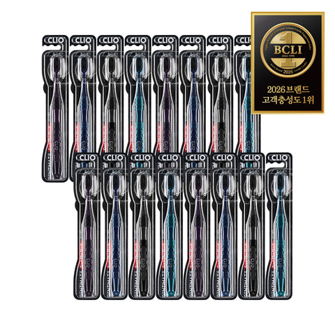 Clio Signature PowerCare Deep Clean Cross Elastic-Bristle Toothbrush, 16 pcs