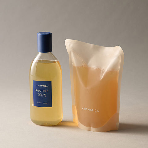 Aromatica Tea Tree Purifying Shampoo 400ml & Refill 500ml Set