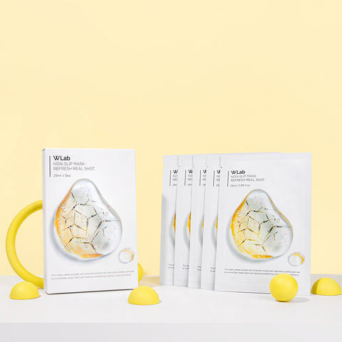 W.Lab Non-Slip Mask Refresh Real Shot 1 Sheet (5 Pack)