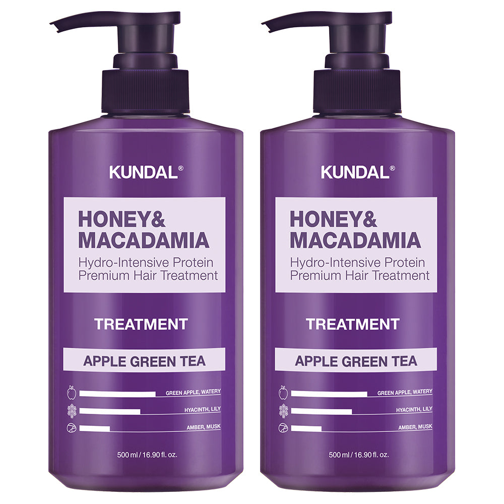 Kundal Protein Hair Treatment Set 500ml x2 (Apple Green Tea)