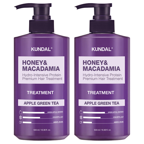 Kundal Protein Hair Treatment Set 500ml x2 (Apple Green Tea)