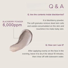 Soonsu Beauty Vegan Blackbeery Complex Glow Wash off Pack application use