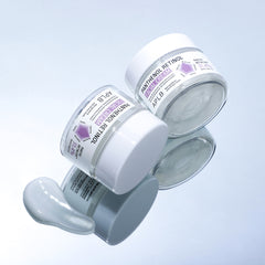 Two jars of Panthenol Retinol cream on a light blue background