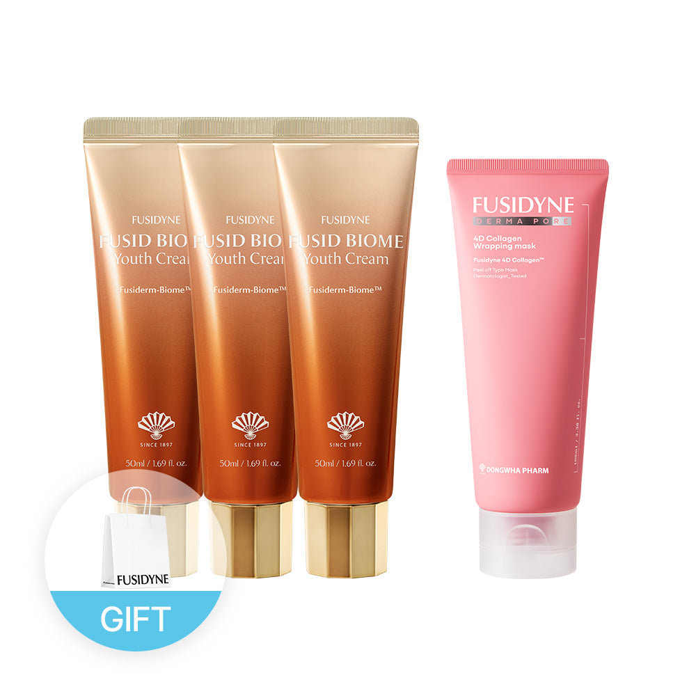 Dongwha Fusidyne Hushid Biome Youth Cream 50ml - 3pcs + 1 Wrapping Mask