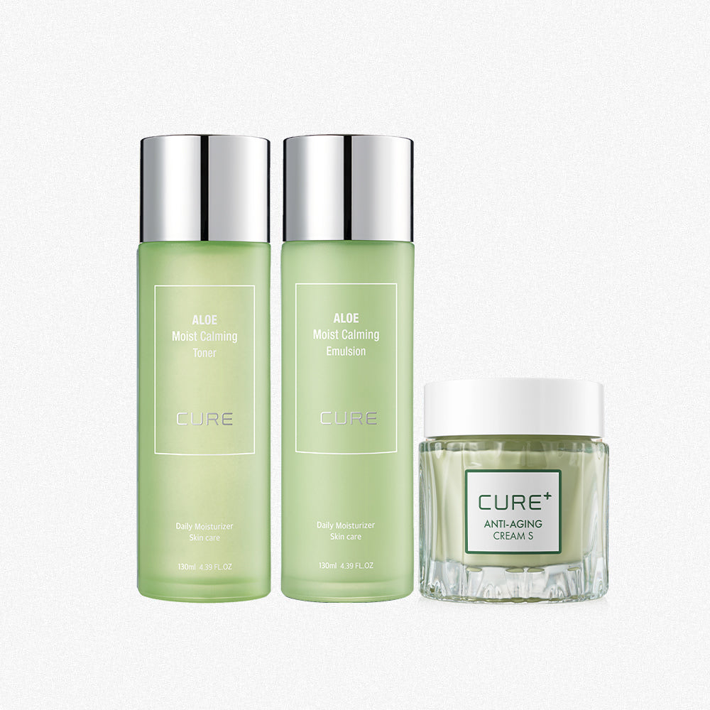 Kim Jeong Moon Aloe Moist Calming Toner, Emulsion & Cream S - 3-Piece Set