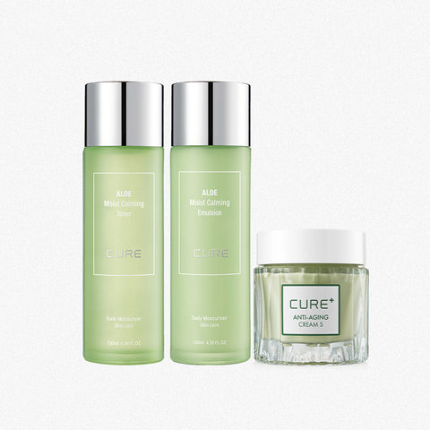 Kim Jeong Moon Aloe Moist Calming Toner, Emulsion & Cream S - 3-Piece Set
