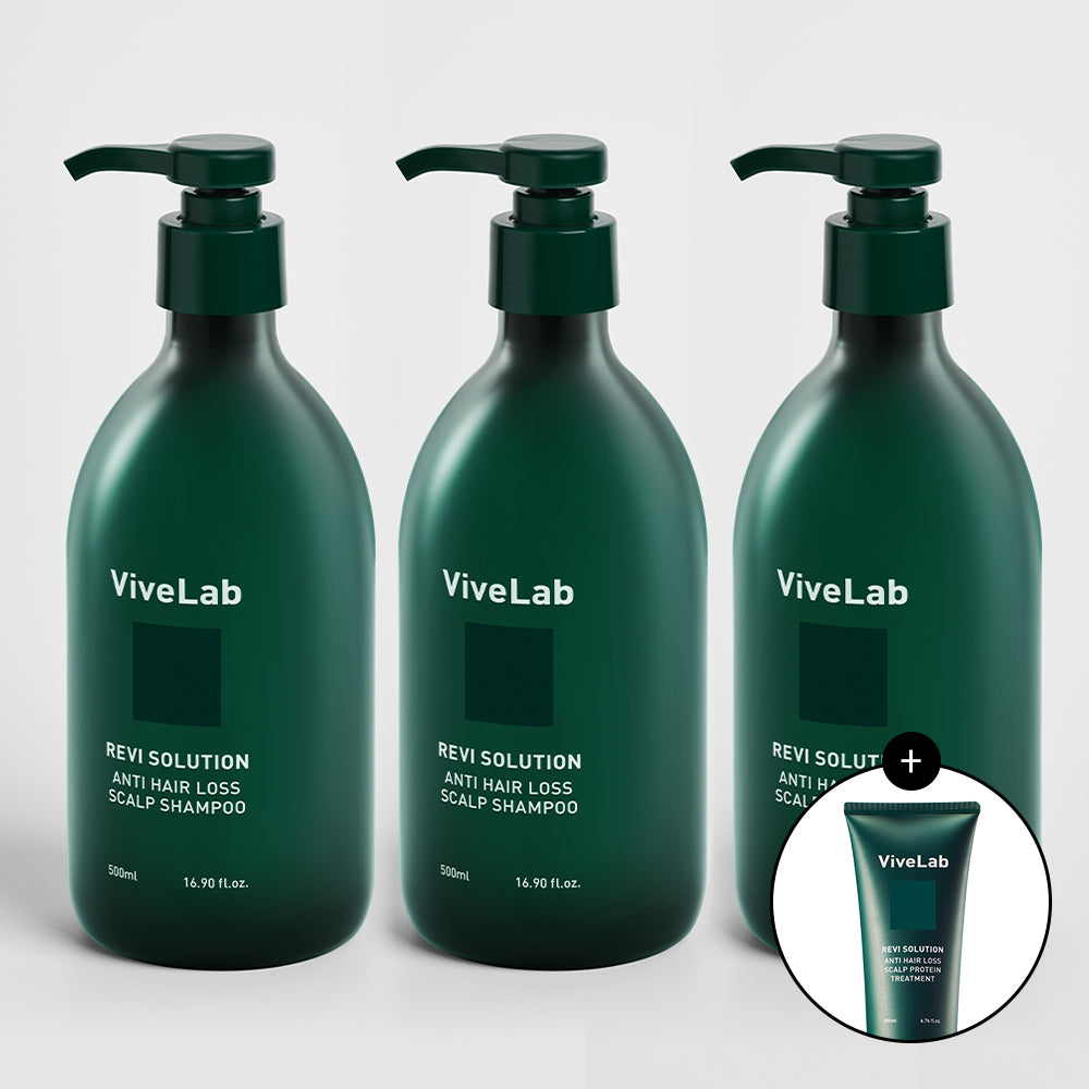 Vivelab 4-Week Solution Anti Hair Loss Scalp Shampoo Woody Floral Musk, 500ml (3 Pack)