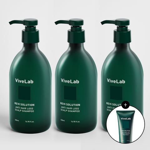 Vivelab 4-Week Solution Anti Hair Loss Scalp Shampoo Woody Floral Musk, 500ml (3 Pack)