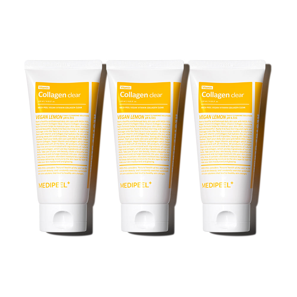 Medipeel Vegan Vitamin Collagen Cleansing Foam 2.0 120ml (3 Pack)