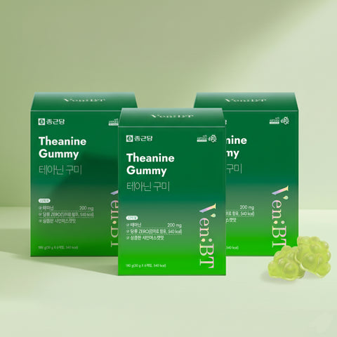 Chongkundang VenBT Daily Care Theanine Gummies 60 Count (3 Pack) Zero Sugar