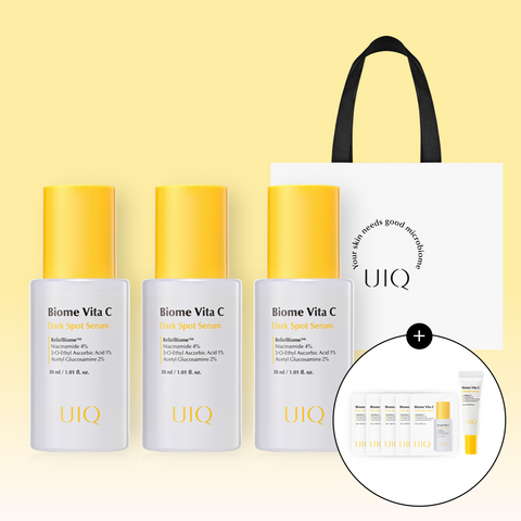 UIQ Biome Vita-C Dark Spot Serum 30ml x3 Gift Set (includes mini & shopping bag)