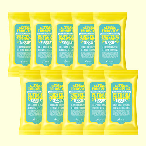 Ariul Stress Relieving Pureful Cleansing Tissues (15 sheets) - Pack of 10