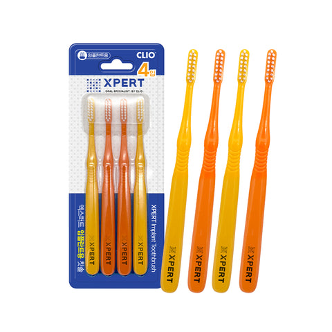 Clio Expert Implant Care Slim-Head Ultra-Fine Bristle Toothbrush, 4pcs x 2 Set