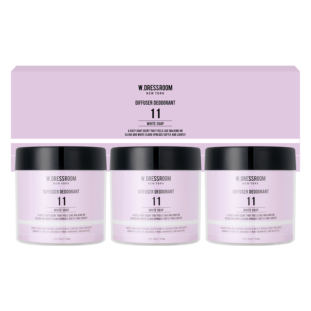 W.Dressroom Diffuser Deodorizer No.11 White Soap 110g (3 Pack)