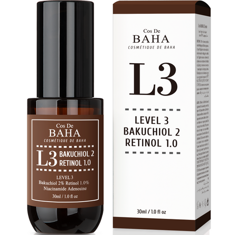 Cos De BAHA L3 Retinol 1% Bakuchiol 2% Vitamin A Brightening & Anti-Wrinkle Ampoule Serum