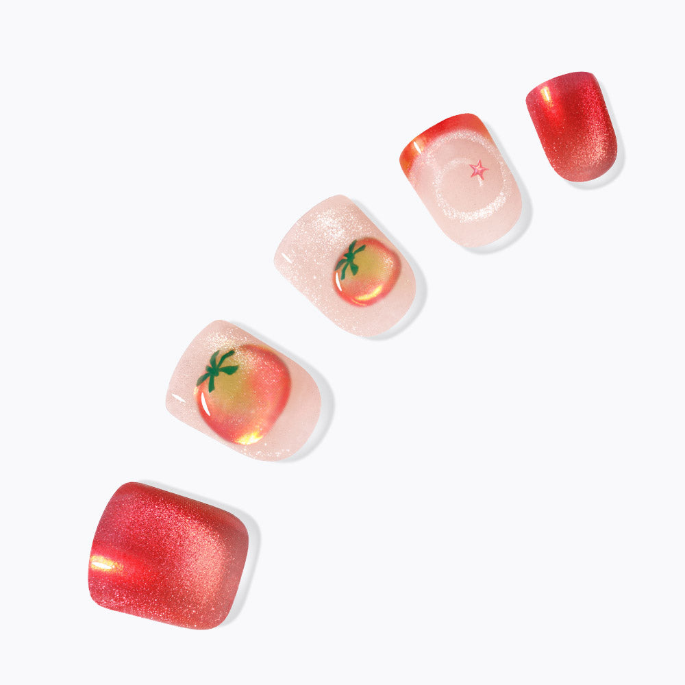 Dashing Diva Magic Press Red Tomato (Short Square) Nail Tips