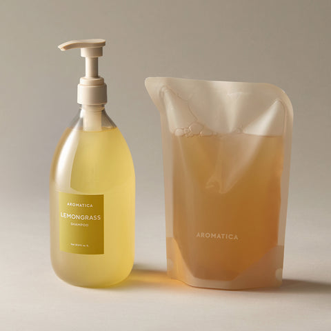 Aromatica Lemongrass Anti-Hair Loss Shampoo 1L + Refill 500ml Set
