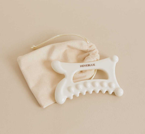 Heveblue Natural White Clay Porcelain Relaxing Homecare Gua Sha
