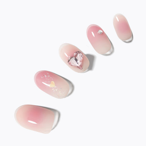 Dashing Diva Magic Press Shy Heart (Long Oval) Nail Tips