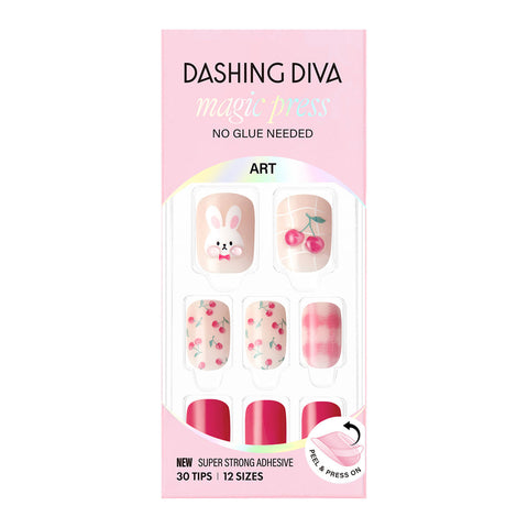 Dashing Diva Magic Press Cherry Rabbit (Regular Round) Nail Tips