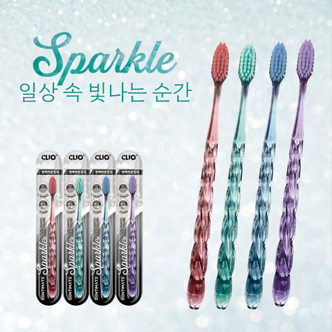 Clio Dentimate Sparkle Elastic Care Toothbrush, Regular Head, 8 Count