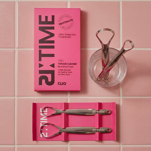 Clio Dentimate Retime All-Stainless 420 Tongue Cleaner Spoon Type 2pc Set