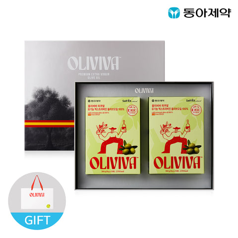 Dong-A Pharm Oliviva Picual Organic Olive Oil 30-Pack (2-Month) Gift Set + Shopping Bag