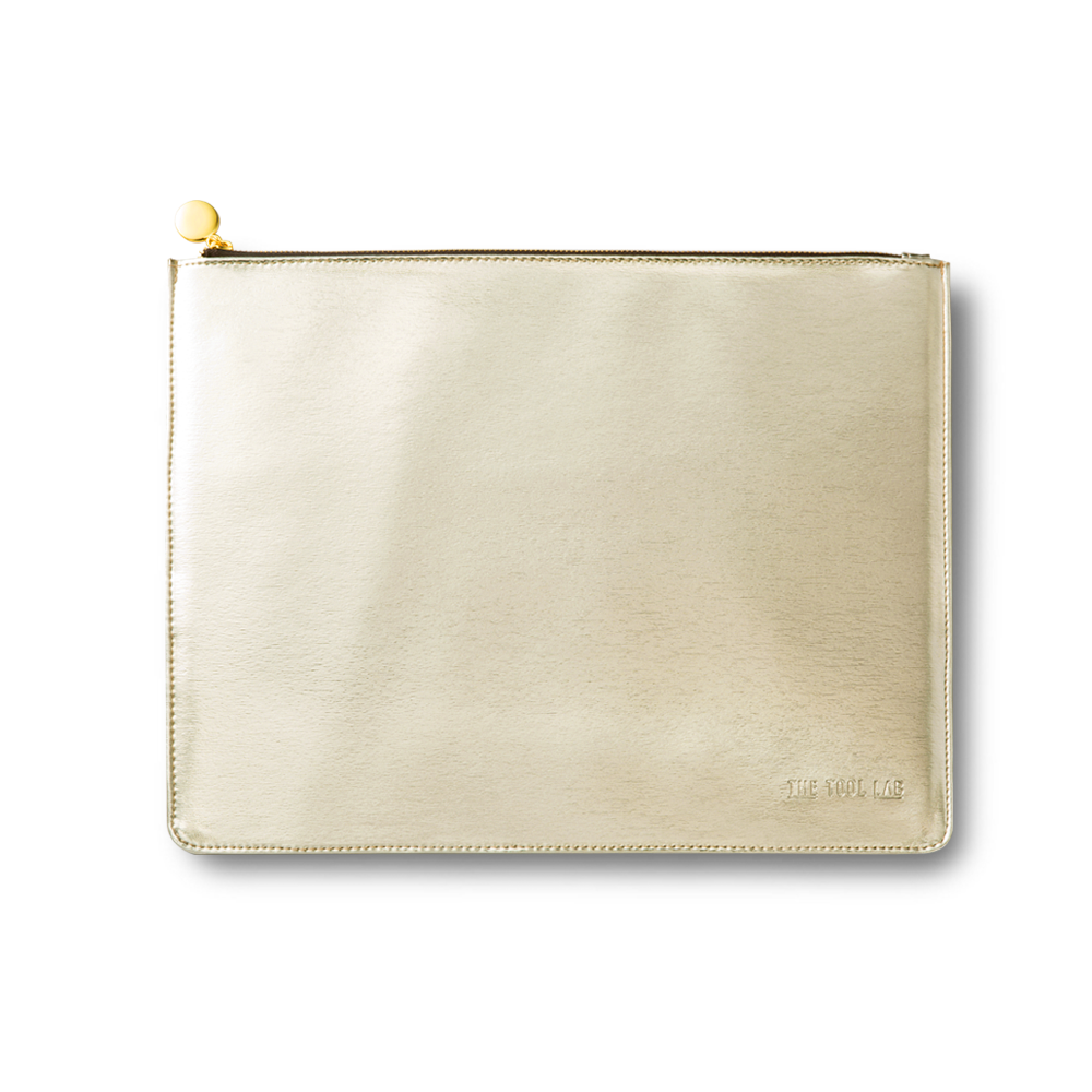 The Tool Lab 913 Makeup Clutch Pouch Gold Big Bag (30 x 21 cm)