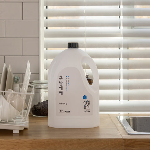 Clio Saenghwalmulga Kitchen Detergent 4.2L (2 Bottles, Choose Scent) - Lemon Mint or Basil Herb