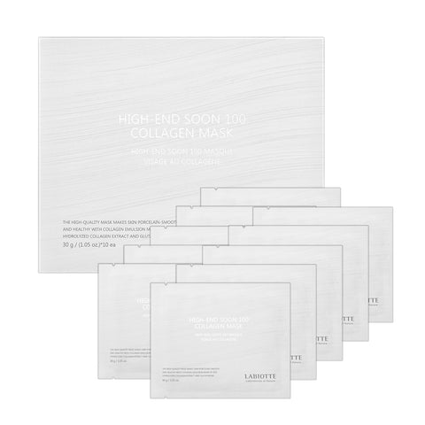 Labiotte High-End Pure White & Glutathione Collagen Mask Pack (10 Sheets)