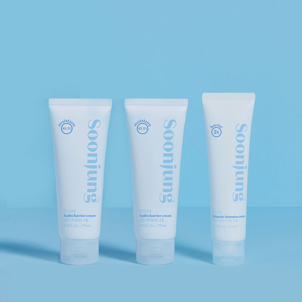 ETUDE SoonJung 3-Piece Intensive Moisture Set (2X Barrier Cream 60ml + Moisture Barrier Cream 75ml x2)